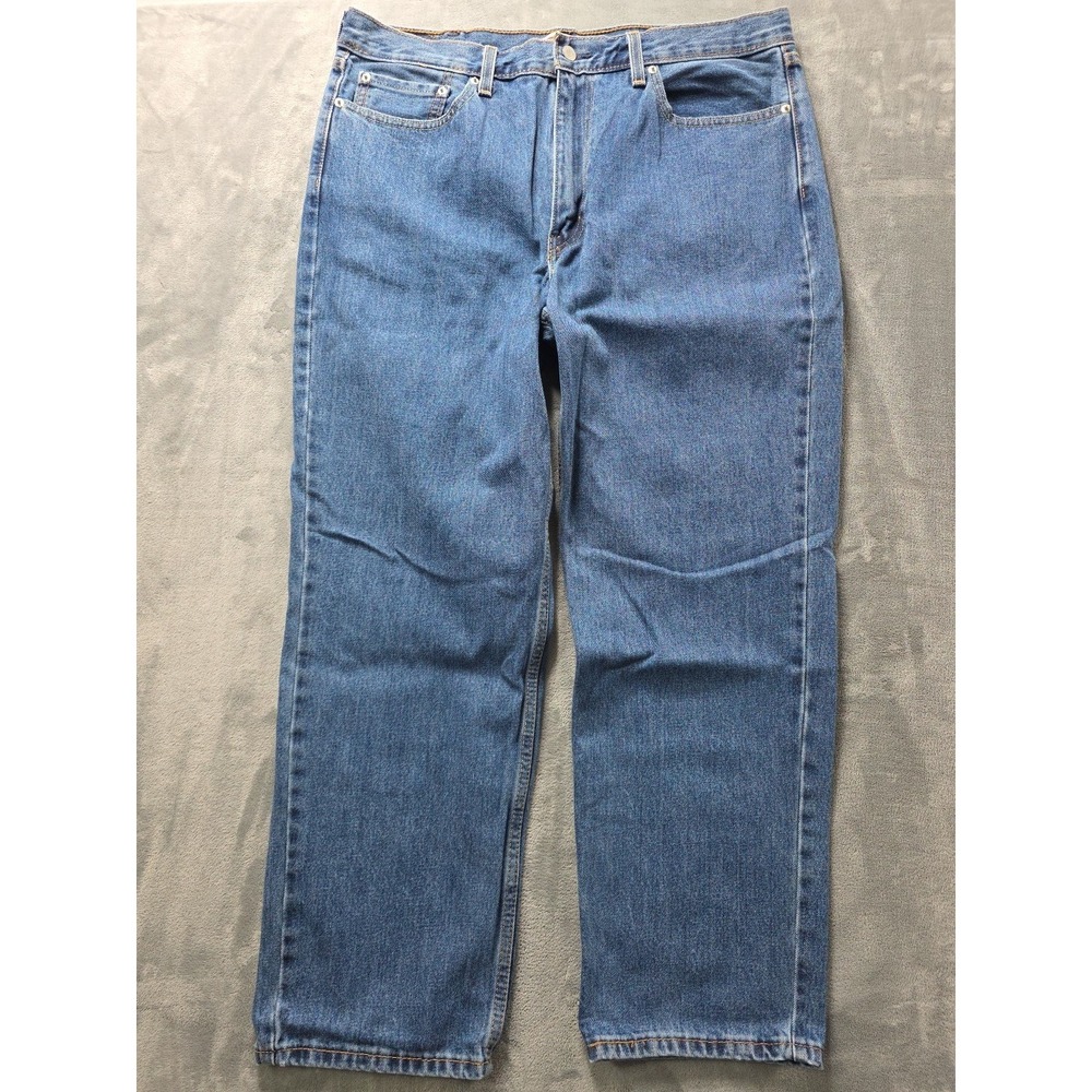 Levi's 513 Medium Blue Jeans 38x30 Orange Stitch‎